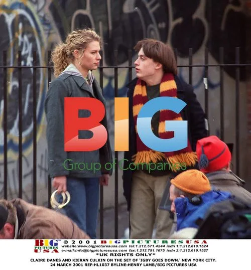 Claire Danes and Kieran Culkin on set of 'Igby Goes Down'