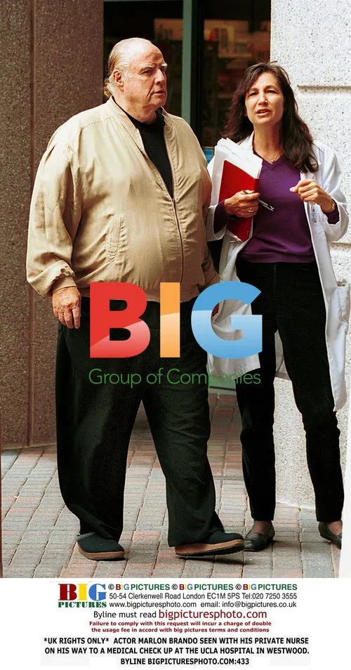Marlon Brando with Private Nurse at UCLA Hospital