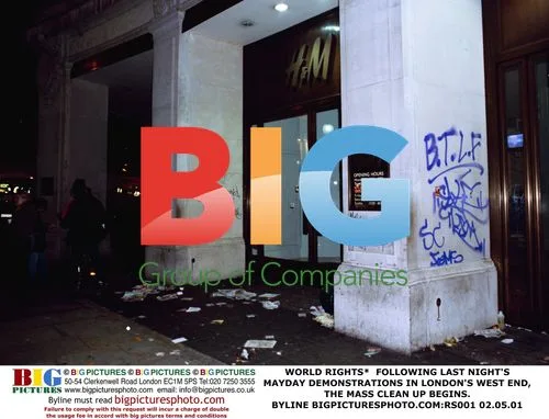 Clean up after Mayday protests in London