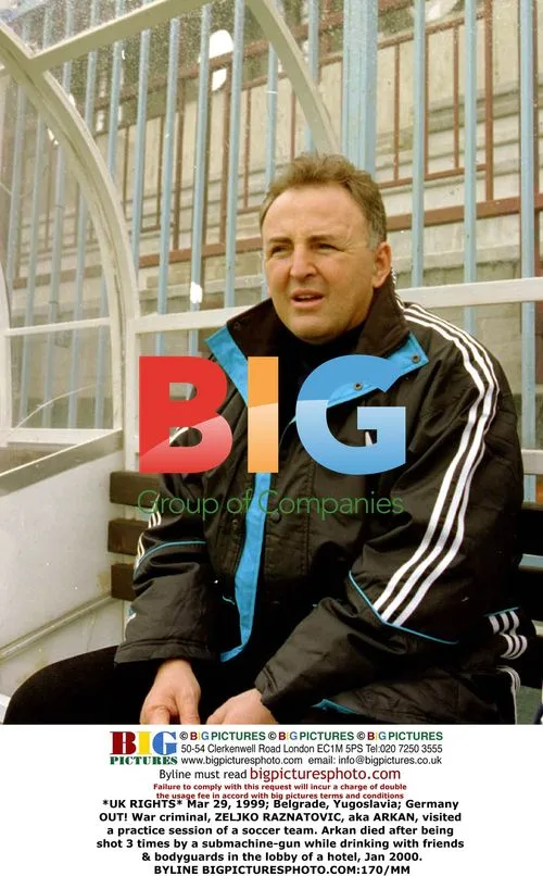 Arkan visits soccer practice in Belgrade
