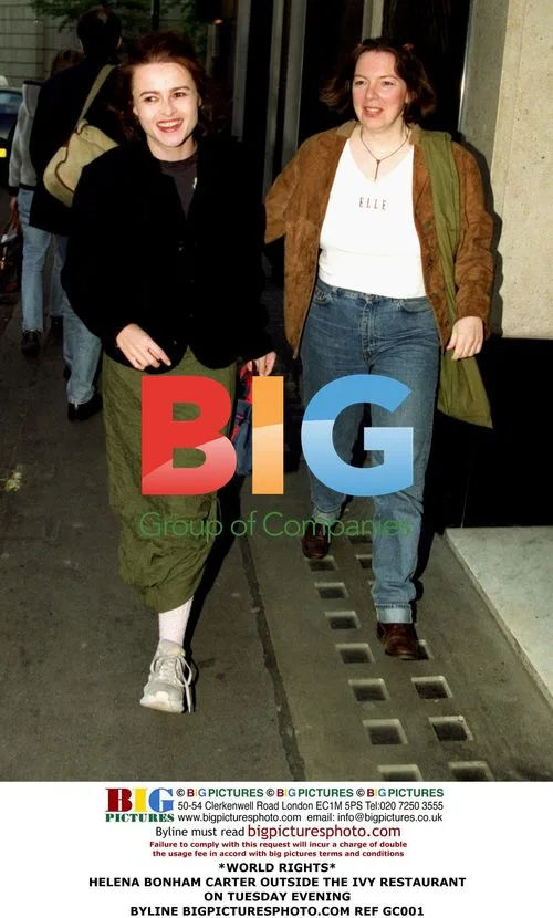 Helena Bonham Carter outside The Ivy