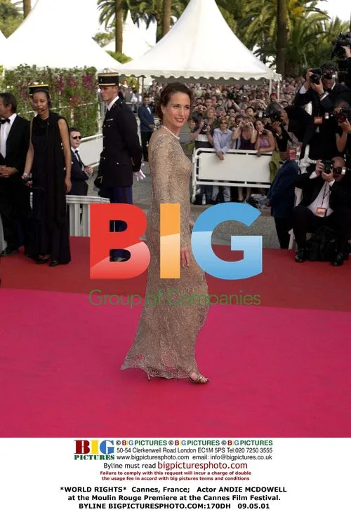 Andie MacDowell at Moulin Rouge Premiere, Cannes 2001