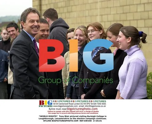 Tony Blair visits Burleigh College in Loughborough