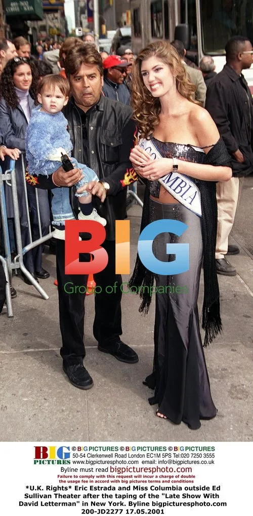 Eric Estrada & Miss Columbia at 'Late Show'