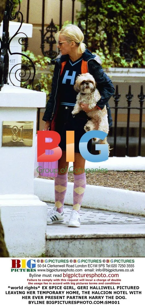 Geri Halliwell Leaves Hotel with Dog