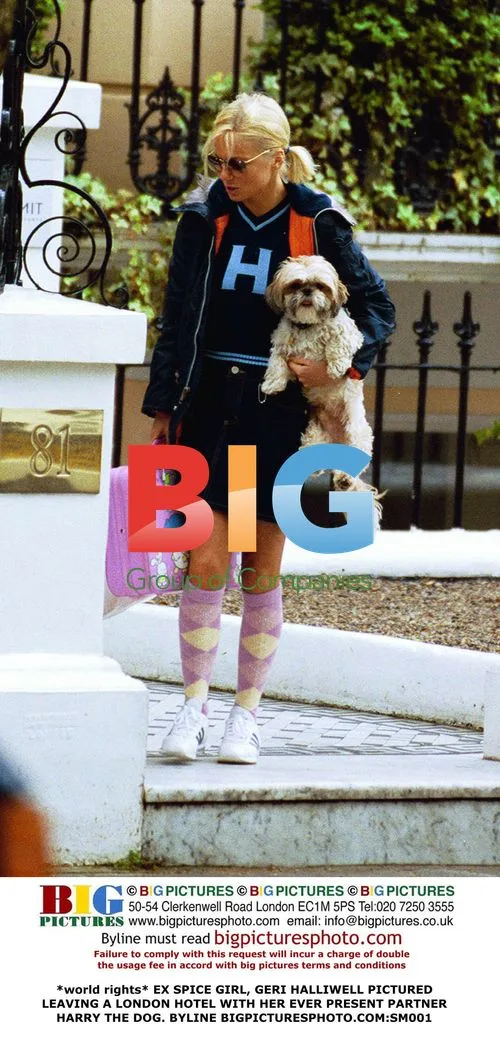 Geri Halliwell Leaves Hotel with Dog