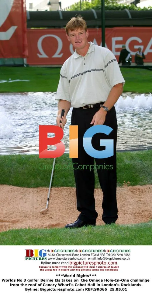 Golfer Bernie Els takes on Omega Hole-In-One challenge