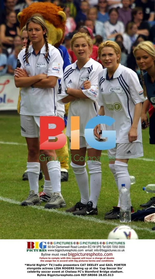 Cat Deeley, Gail Porter and Lisa Rogers at Cup Soccer Six