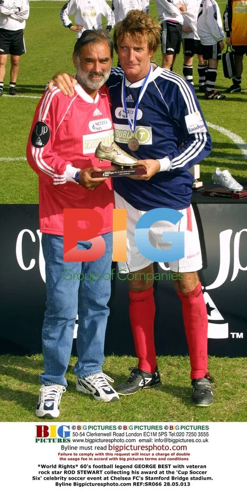 GEORGE BEST and ROD STEWART at Cup Soccer Six