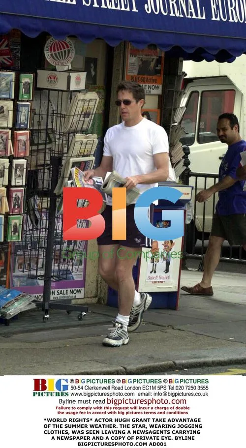 Hugh Grant Spotted Leaving Newsagent