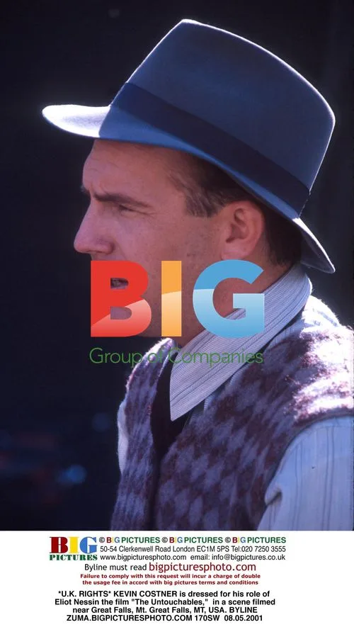 Kevin Costner in "The Untouchables" on location