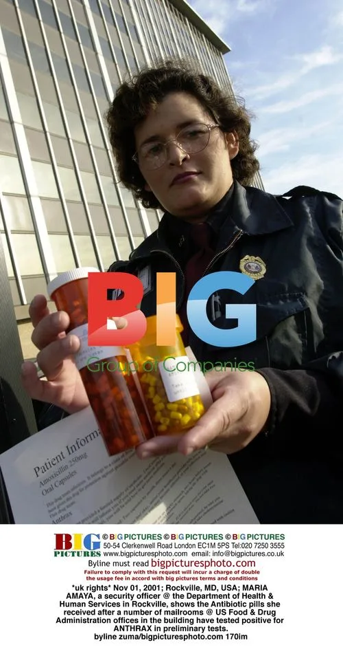 Security Officer Shows Anthrax Meds