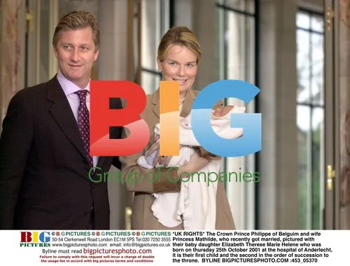 Crown Prince Philippe and Princess Mathilde with baby