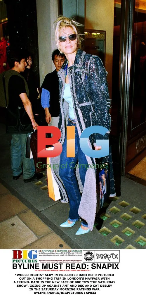 TV Presenter Dani Behr Shopping in Mayfair