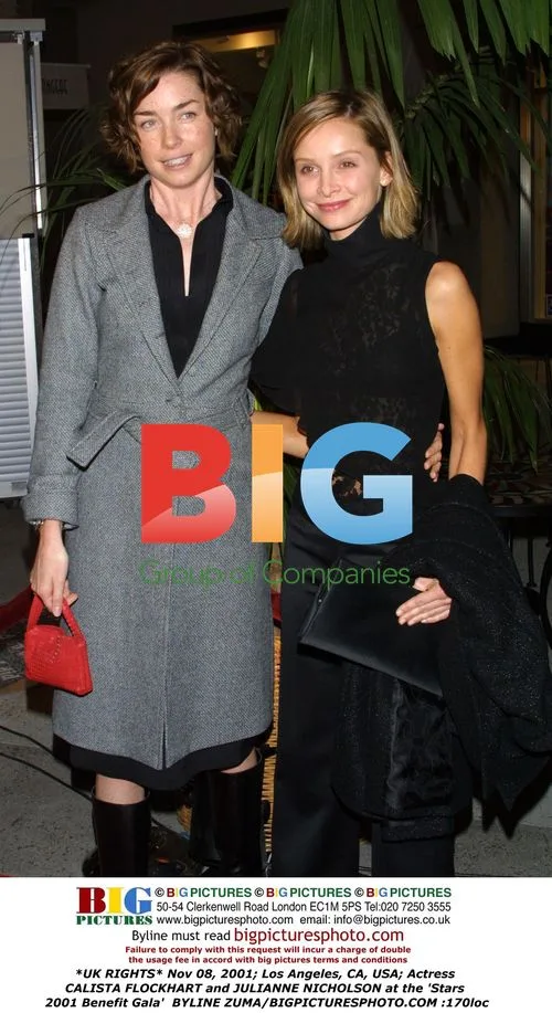 Calista Flockhart and Julianne Nicholson at Stars 2001 Benefit Gala