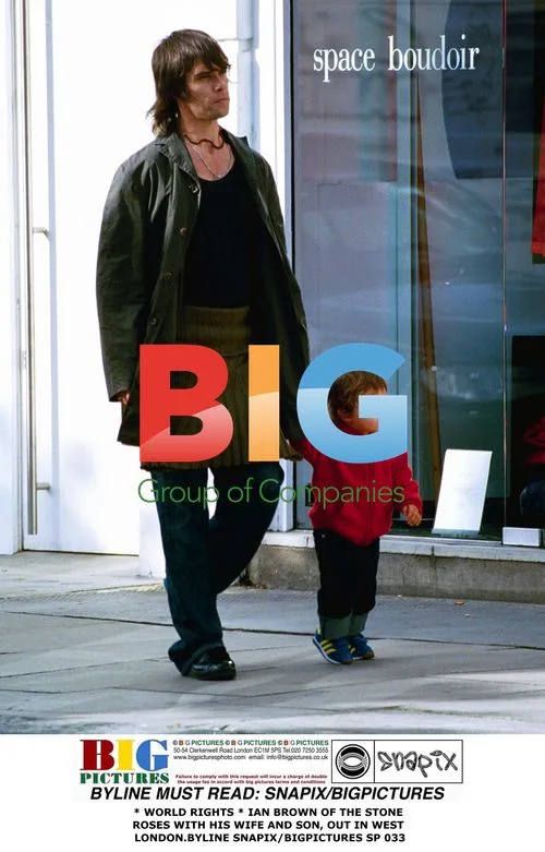 Ian Brown with wife and son in West London