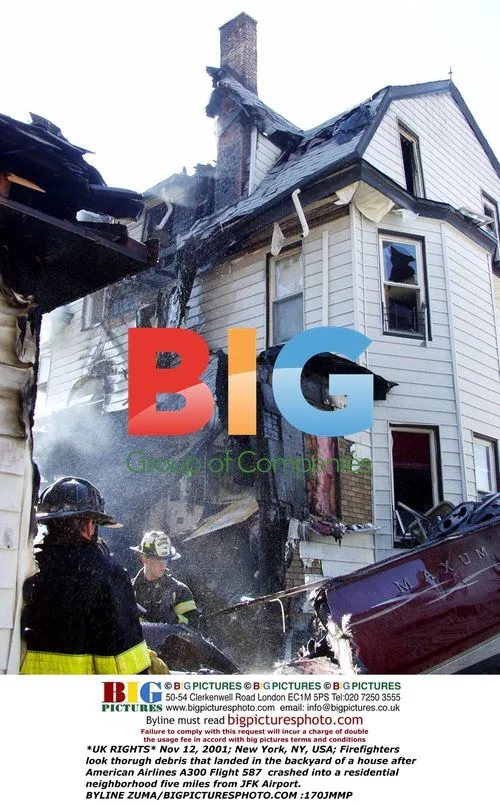Firefighters at 2001 NY plane crash site