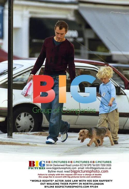 Jude Law & Son Rafferty Out Walking Puppy