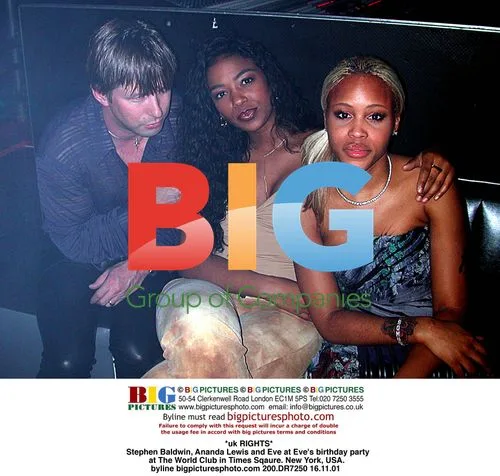 Stephen Baldwin, Ananda Lewis, and Eve at Eve's Birthday