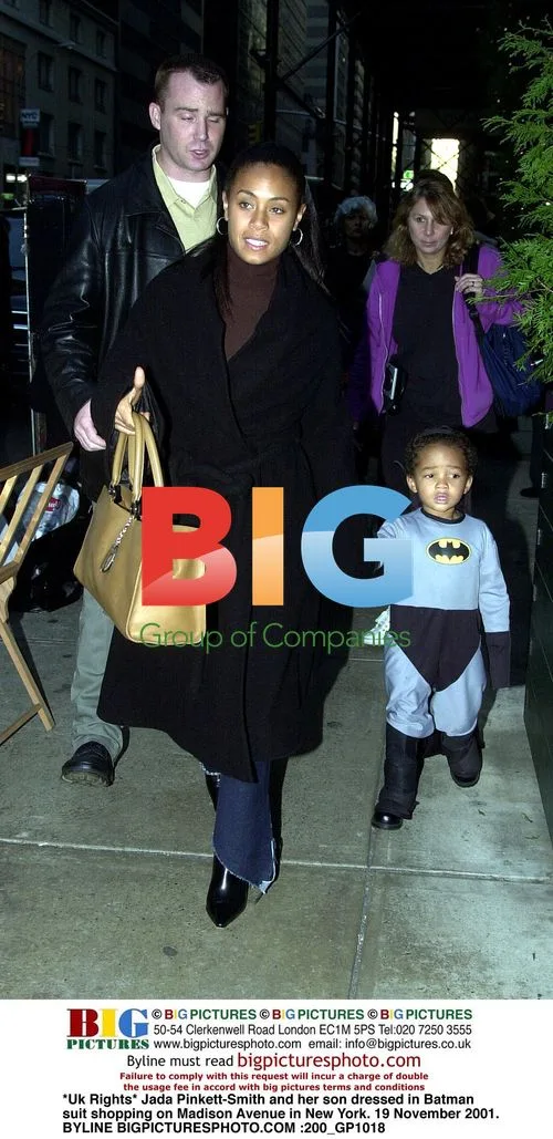 Jada Pinkett-Smith and son in Batman suit shopping