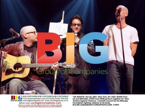 Bono and Stipe Perform at Benefit Concert