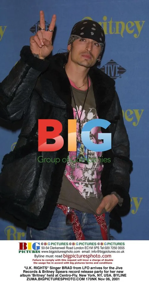 LFO singer BRAD arrives for Britney Spears record release