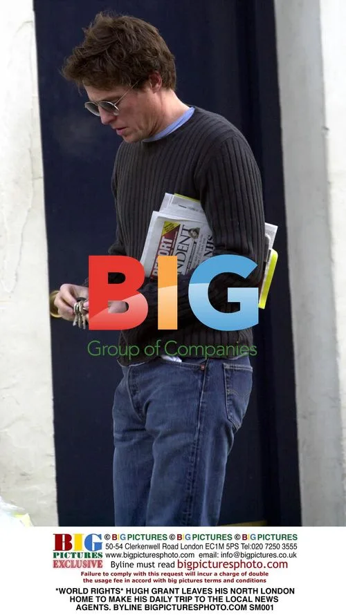 Hugh Grant leaves home for news agents
