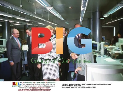 King Juan Carlos visits Telemadrid HQ in Madrid