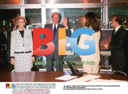King Juan Carlos Visits Telemadrid HQ in Madrid