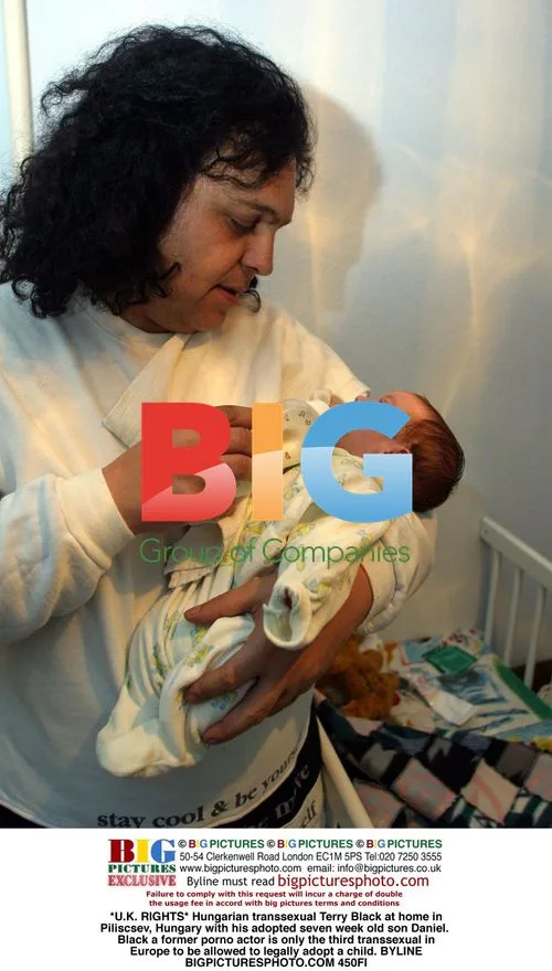 Terry Black, Hungarian transsexual, with adopted son Daniel