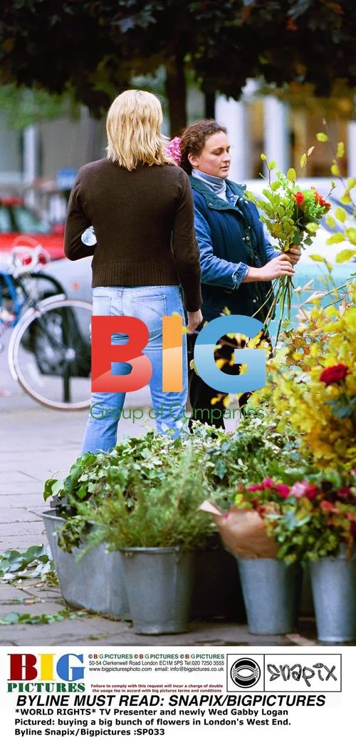 TV Presenter Gabby Logan Buys Flowers in London