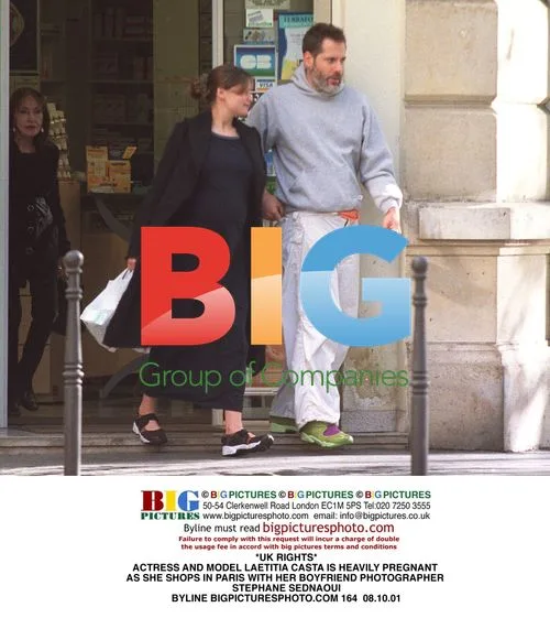 Laetitia Casta Pregnant Shopping in Paris