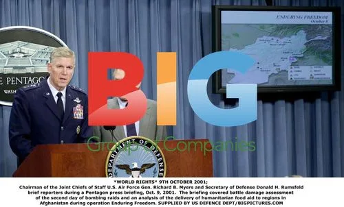 Myers and Rumsfeld Brief Reporters