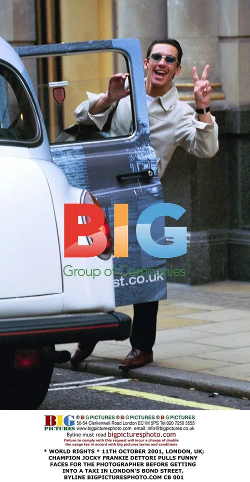 Frankie Dettori Pulls Funny Faces Before Taxi