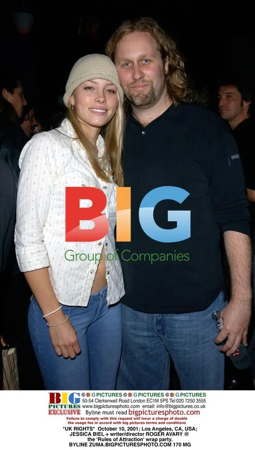 Jessica Biel and Roger Avary at 'Rules of Attraction' wrap party