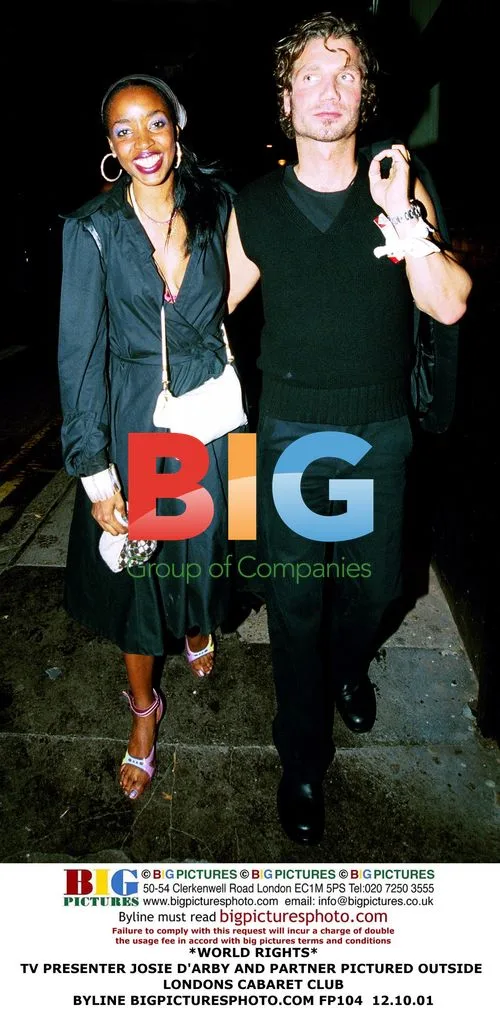 TV Presenter Josie D'Arby and Partner Outside London Club