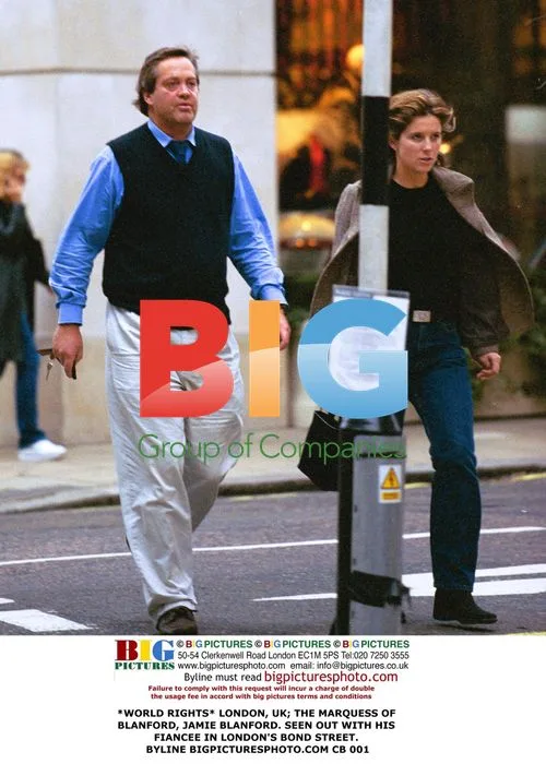 THE MARQUESS OF BLANFORD with Fiancee in London