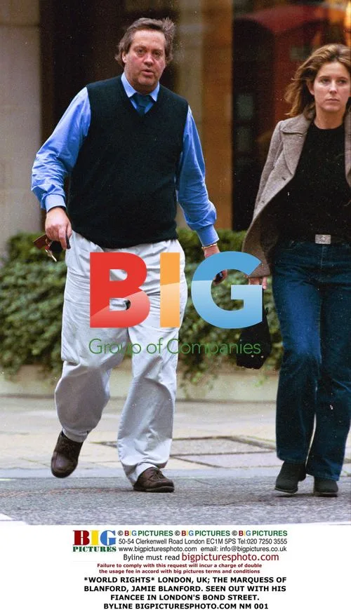 Marquess of Blanford and fiancee out in London