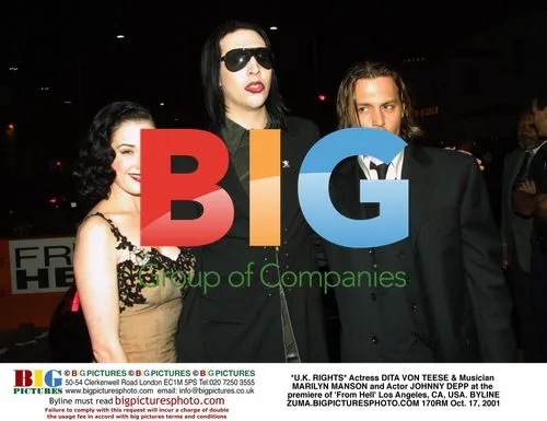 DITA VON TEESE, MARILYN MANSON & JOHNNY DEPP at 'From Hell' Premiere