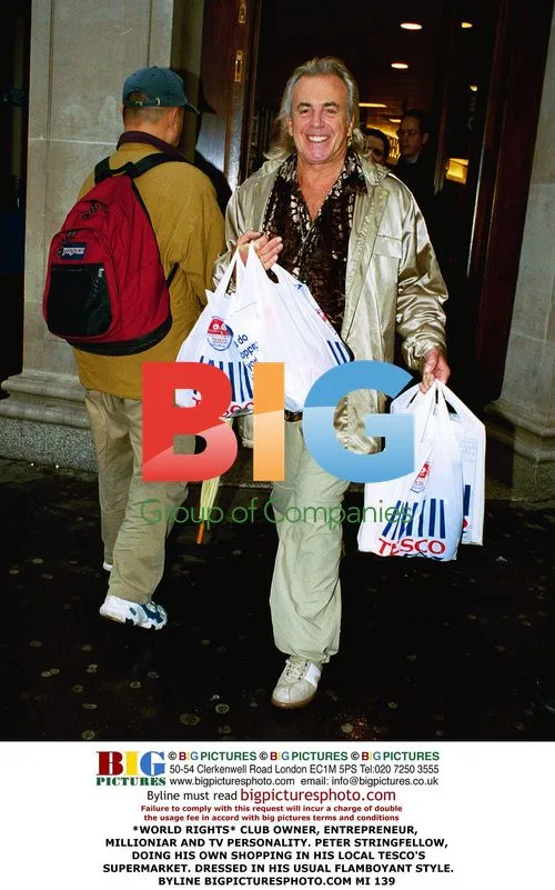 Peter Stringfellow shopping at Tesco's