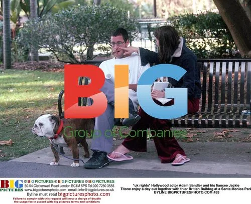 Adam Sandler and Jackie Titone out with dog