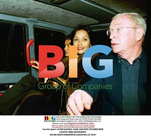 Michael Caine and wife leaving Nobu restaurant