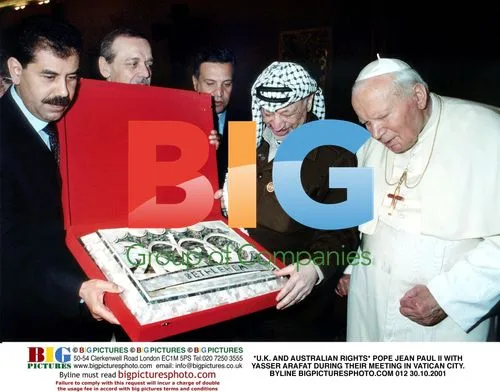Pope Jean Paul II and Yasser Arafat Meet in Vatican City