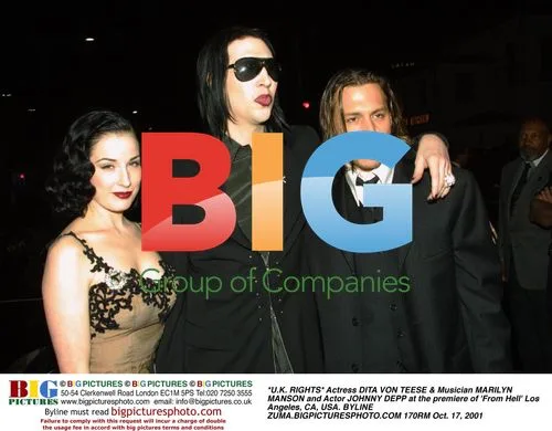 Dita Von Teese, Marilyn Manson & Johnny Depp at 'From Hell' Premiere