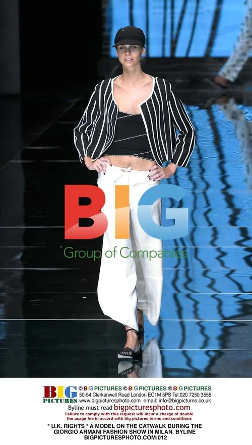 Model on Catwalk at Giorgio Armani Fashion Show