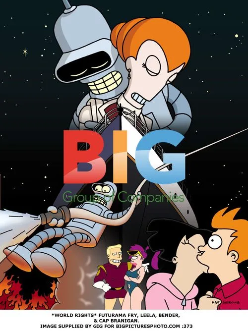 FUTURAMA FRY, LEELA, BENDER & CAP BRANIGAN