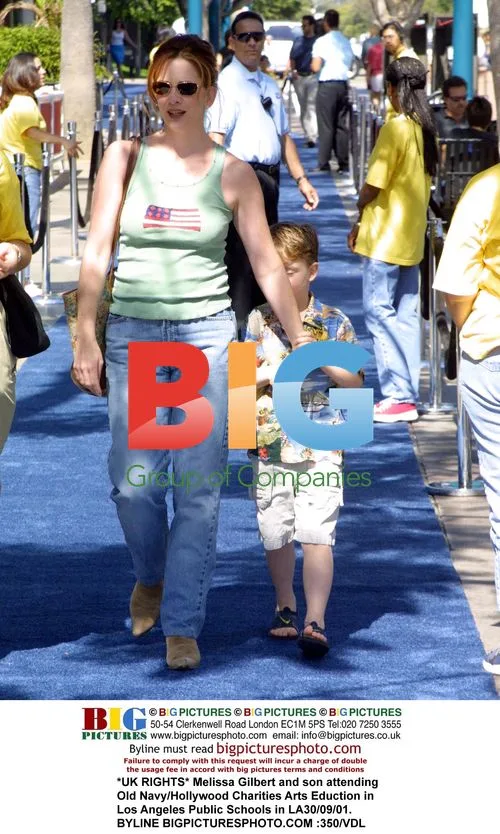 Melissa Gilbert and son at Old Navy event