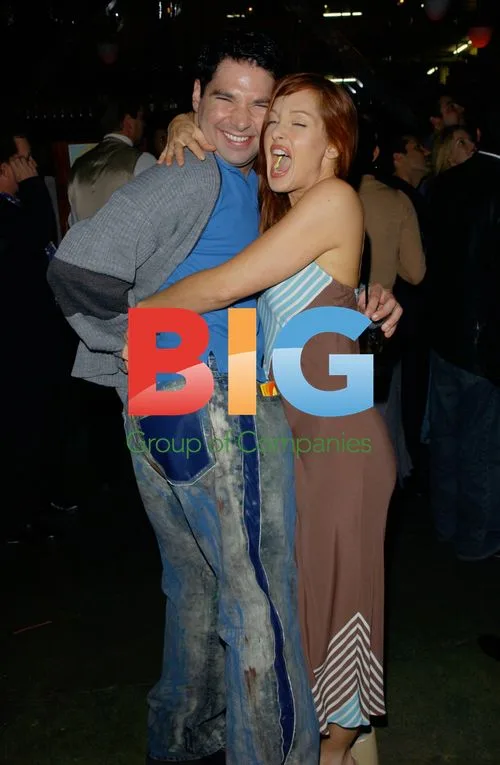Actress HOLLY FIELDS + actor JOEL MICHAELY at 'Rules of Attraction' wrap party