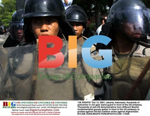 Riot police guard US embassy in Jakarta