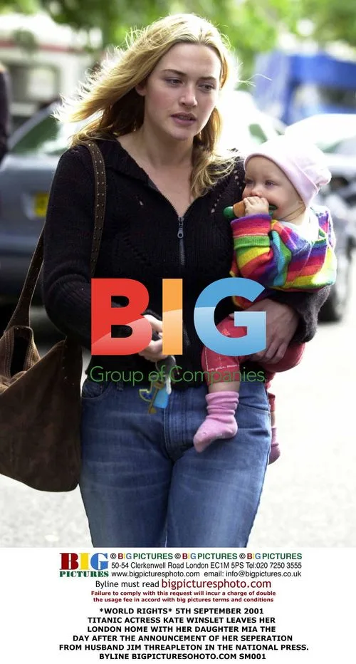 Kate Winslet leaves home with daughter